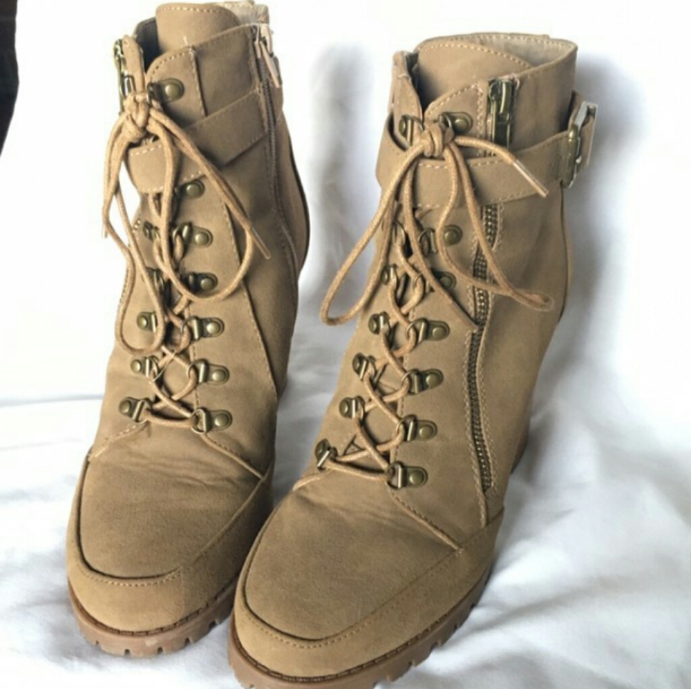 Chunky high heel booties